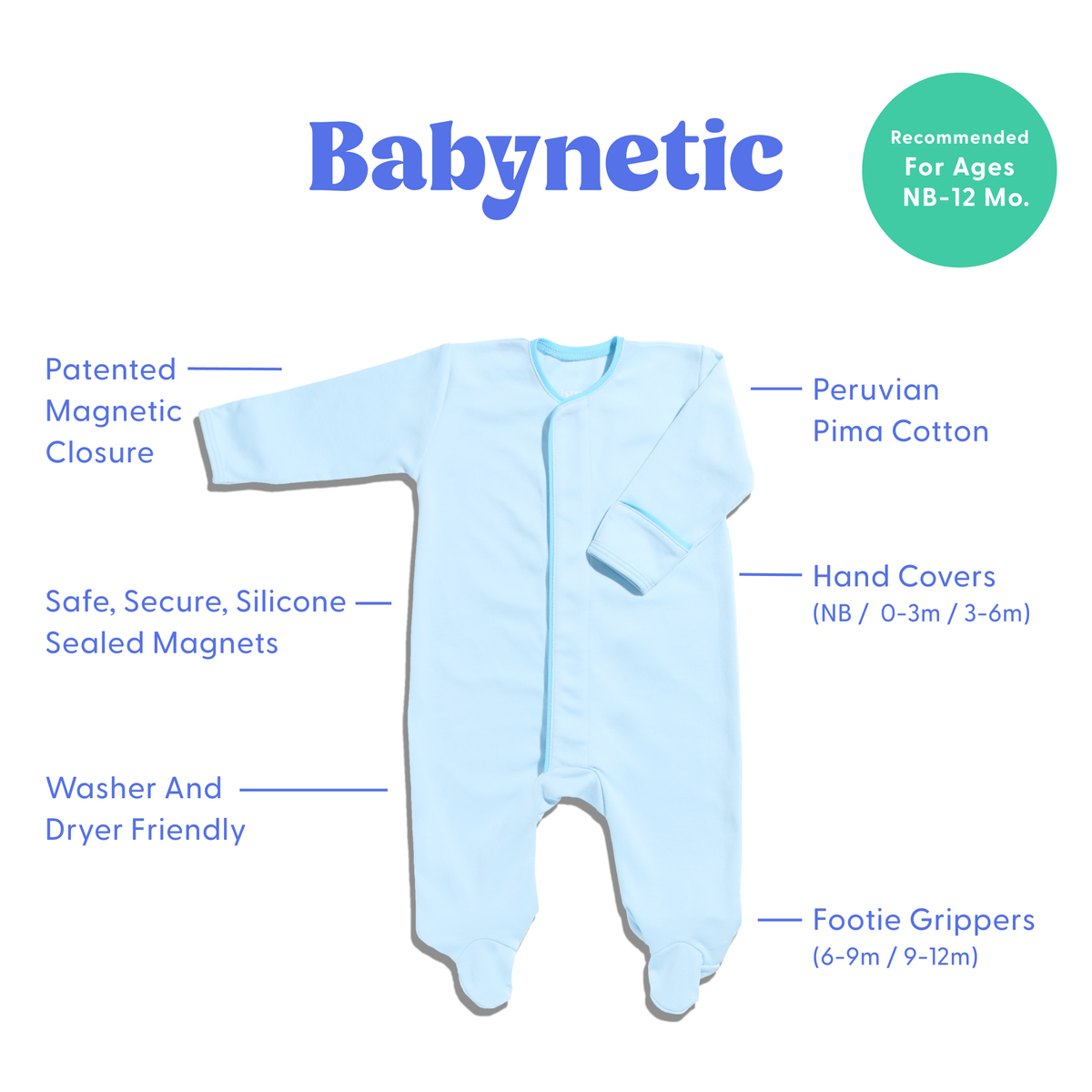 Magnetic Footie - Cloud Blue