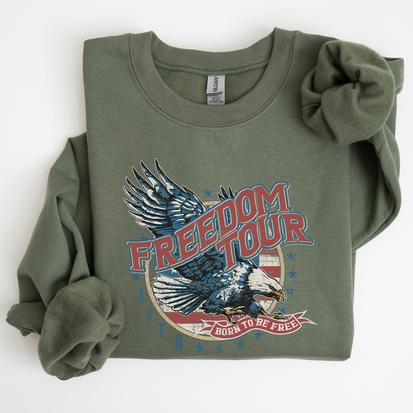 Freedom Tour, America, 1776, Flag , Fighter Jets, Sweatshirt - MTO