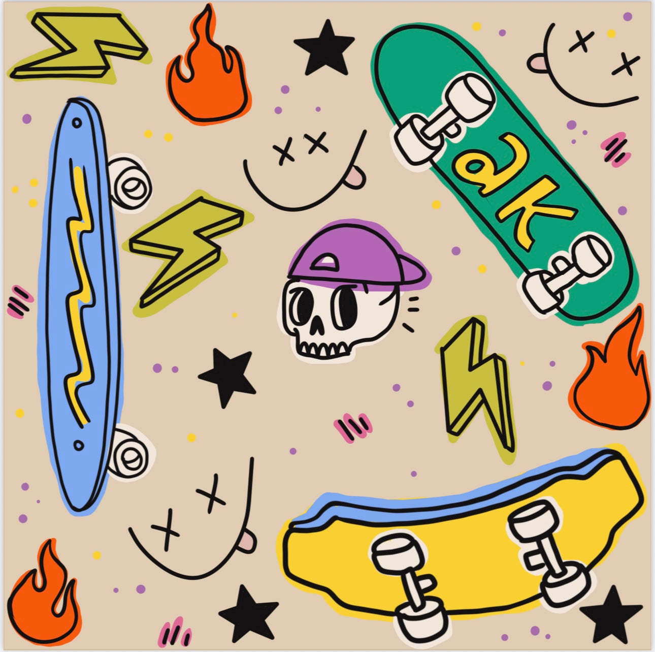 Skate & Snooze-AK Dreamers Bamboo zipper PJ’s