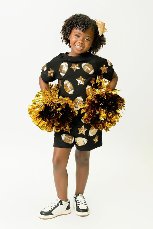 Black and Gold Football Top