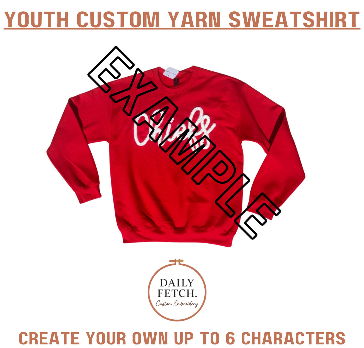 Youth Custom Yarn Embroidered Sweatshirt