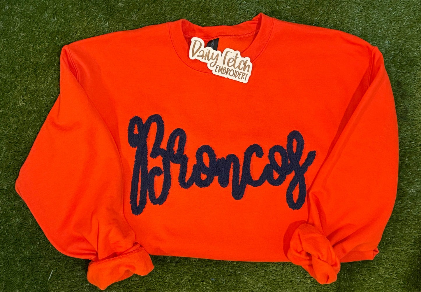 Broncos Embroidered Yarn Sweatshirt