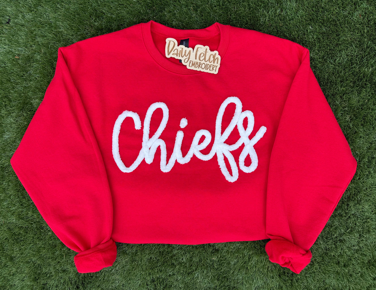 Chiefs Yarn Embroidered Sweatshirt(white yarn)