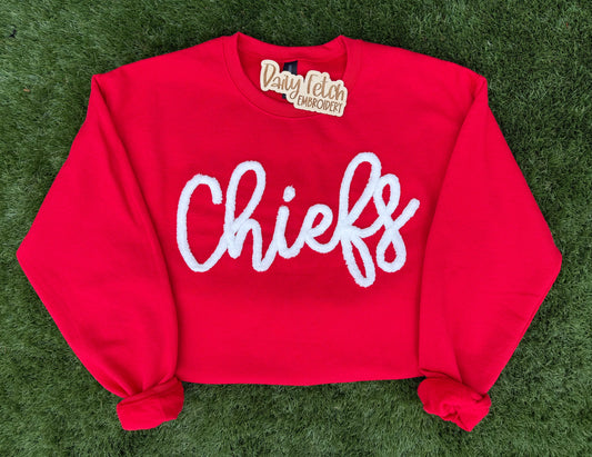 Chiefs Yarn Embroidered Sweatshirt(white yarn)