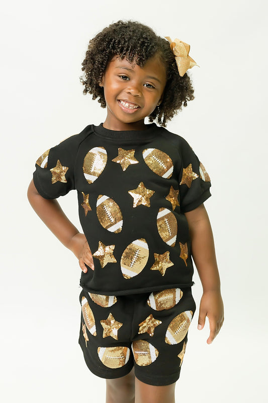 Black and Gold Football Top