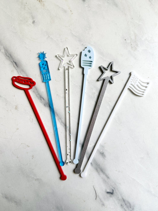 July 4th Stir Stick Set- Stars