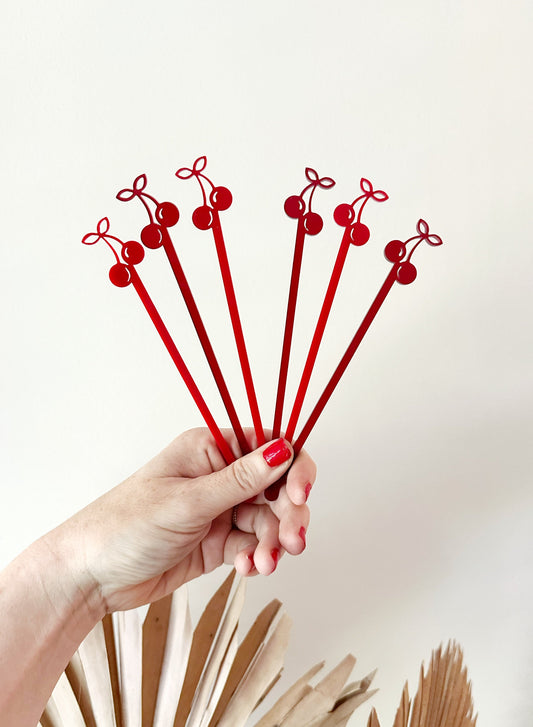 Cherries Stir Stick Set