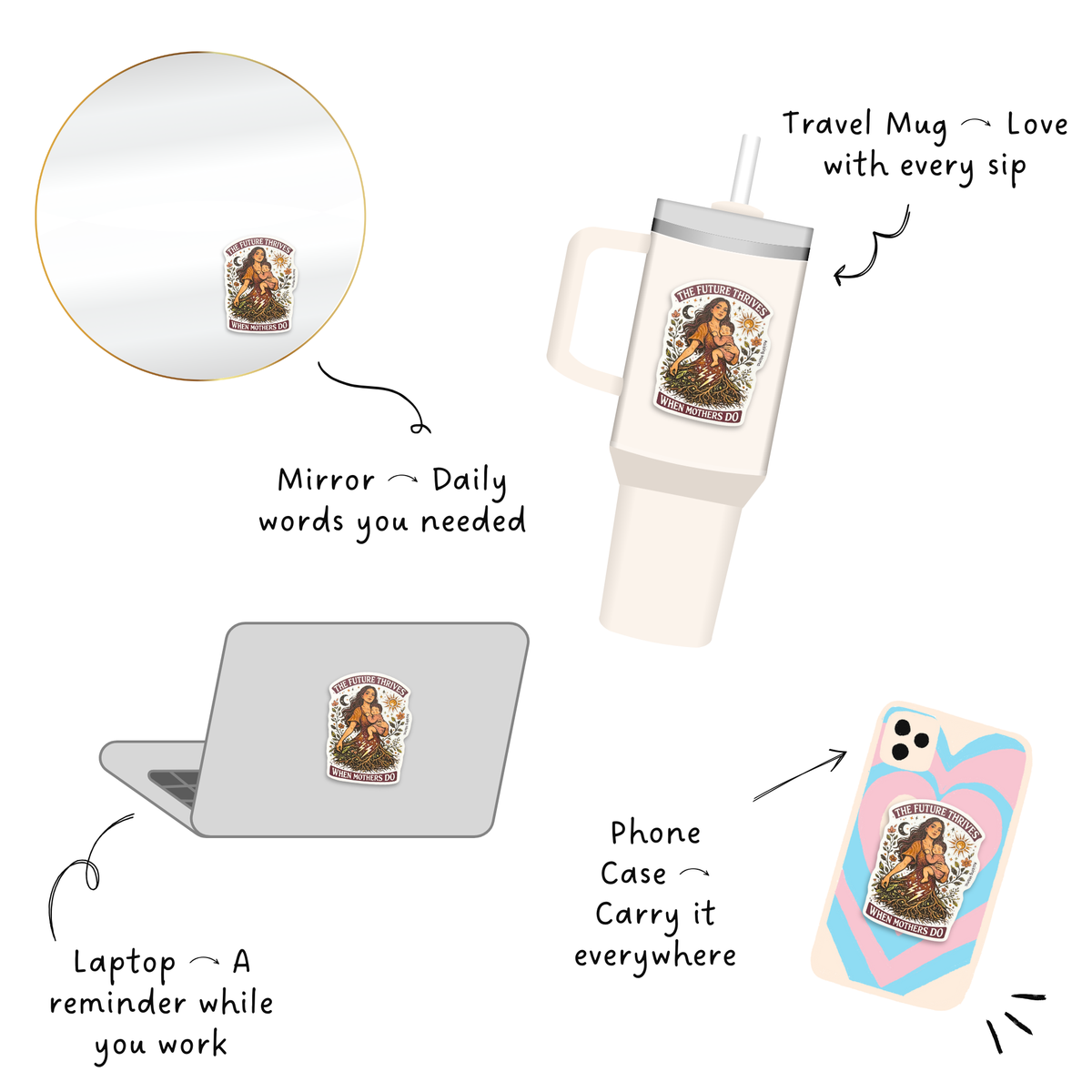 The Future Thrives When Mothers Do - Sticker