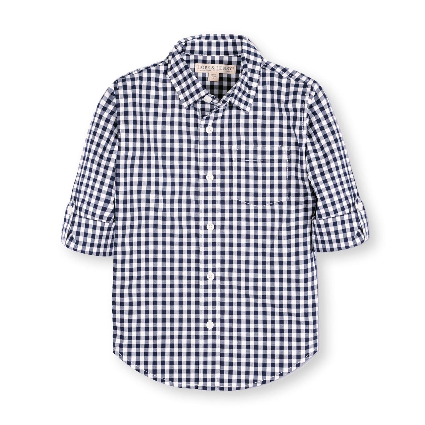 Organic Stretch Poplin Roll-Up Shirt - Baby