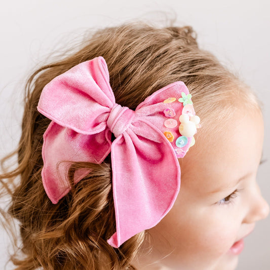 Pink Velvet Sequin Mouse | Whimsy Bow