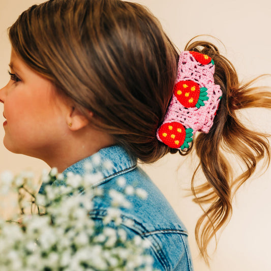 Strawberry Crochet Claw Clip