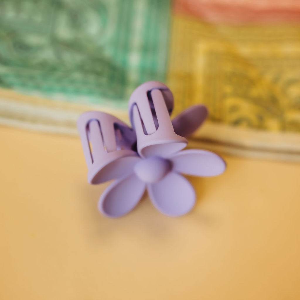 Purple Matter Flower Claw Clip