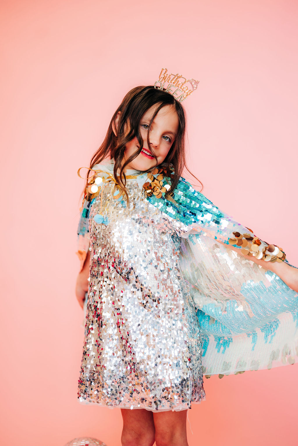 Blue Sequin Cape