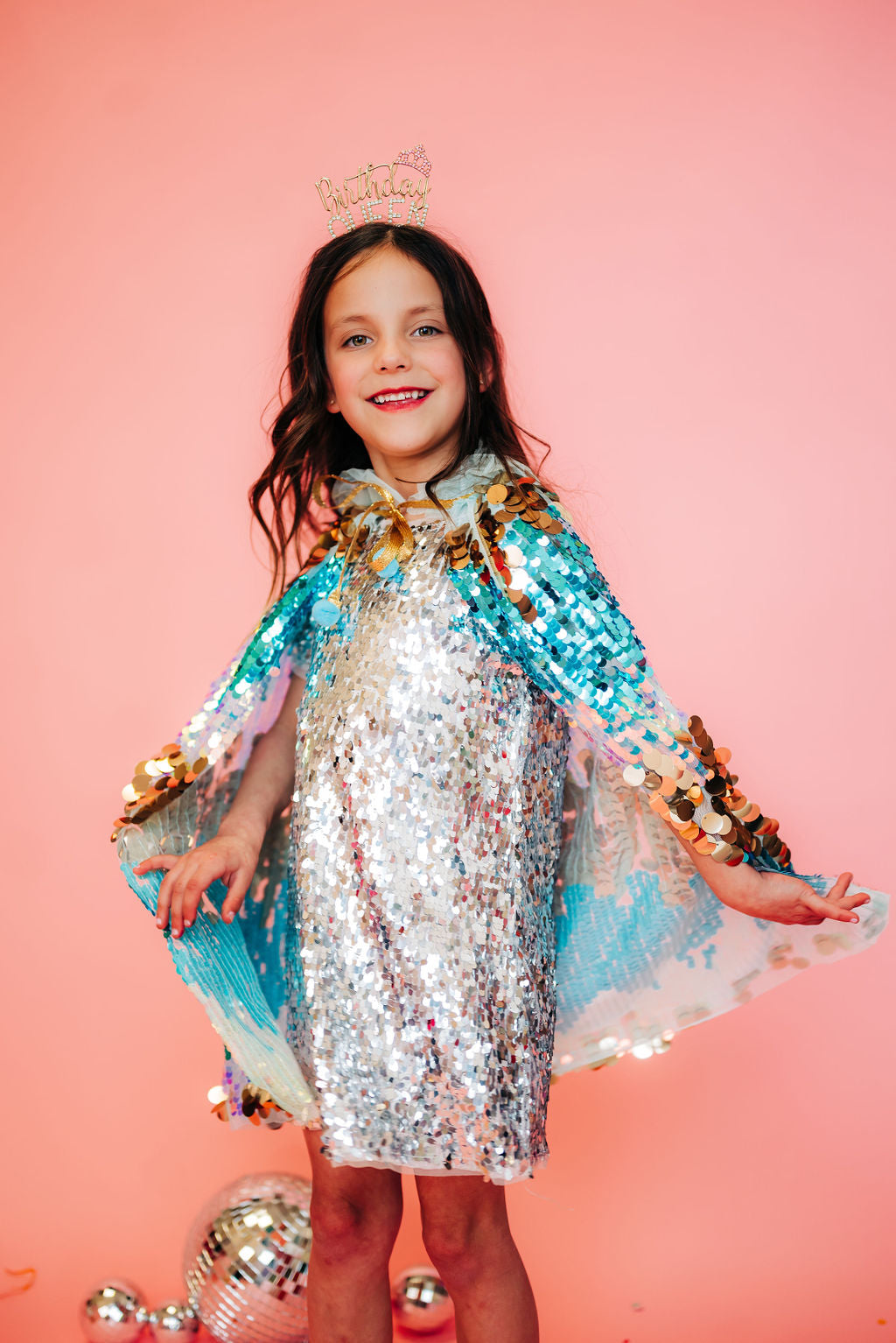 Blue Sequin Cape