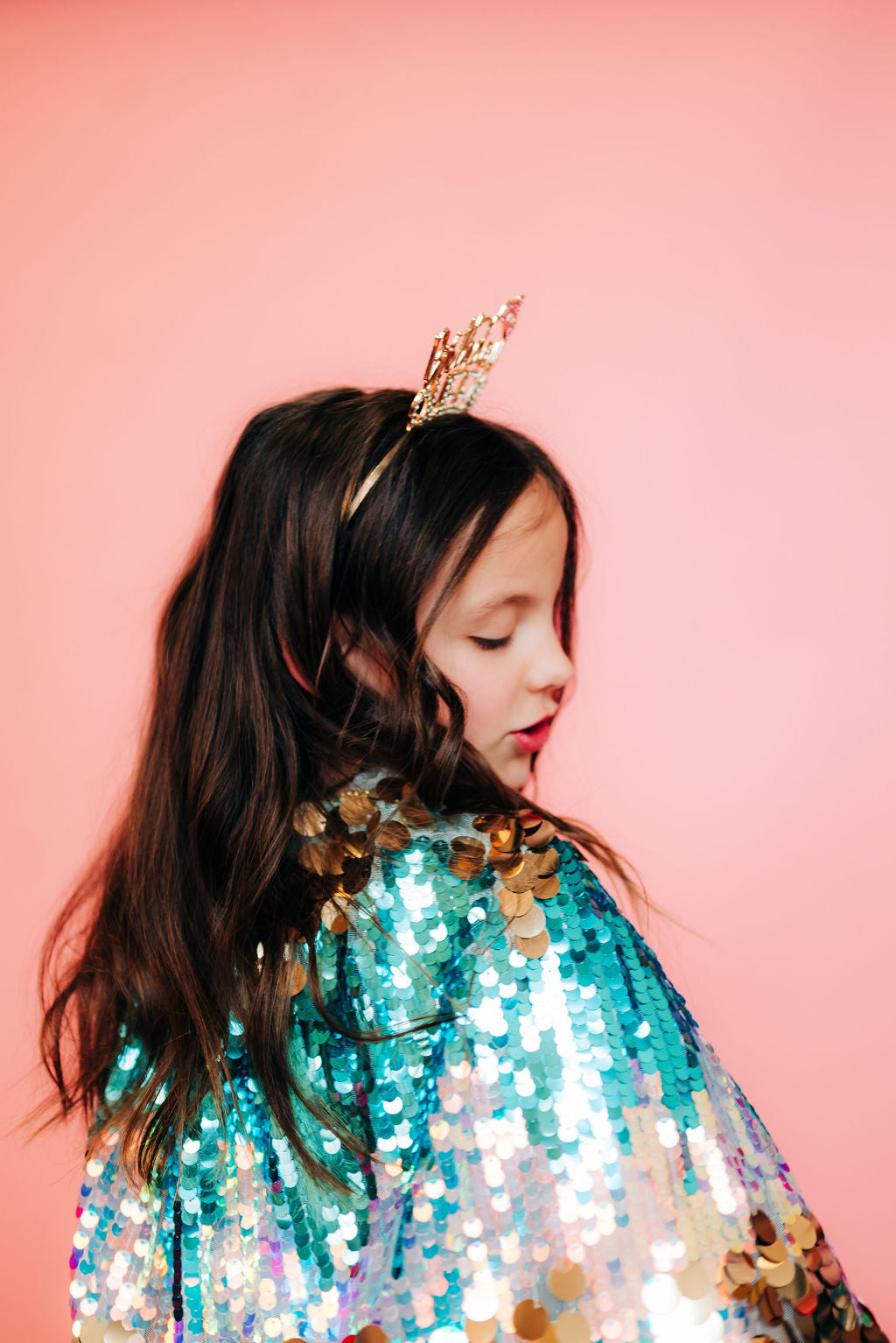 Blue Sequin Cape