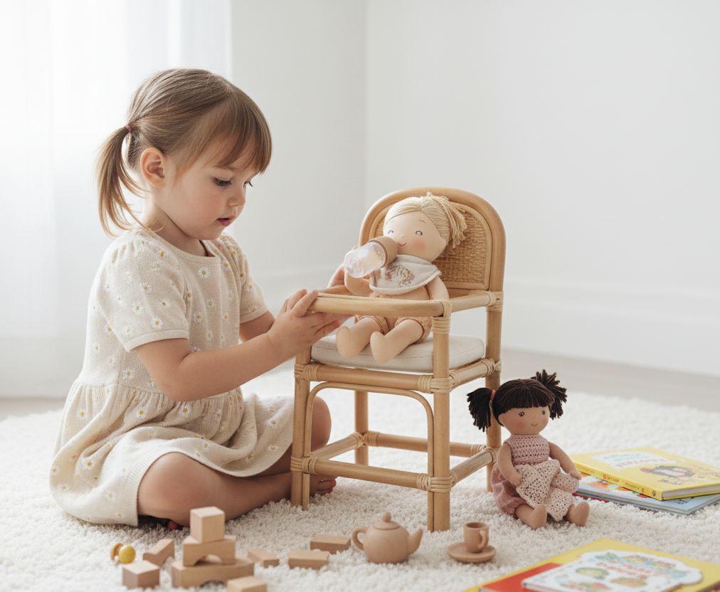 Little Feast Rattan Doll High Chair