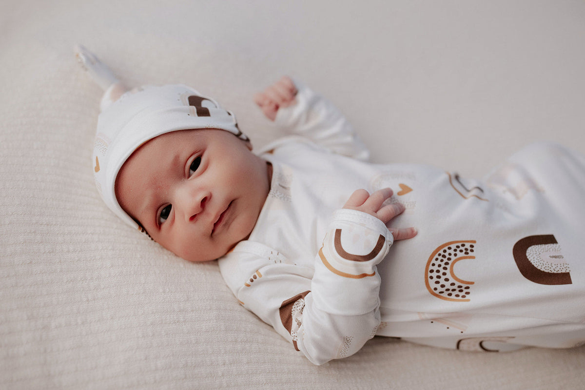 Rainbow Newborn Knotted Baby Gown