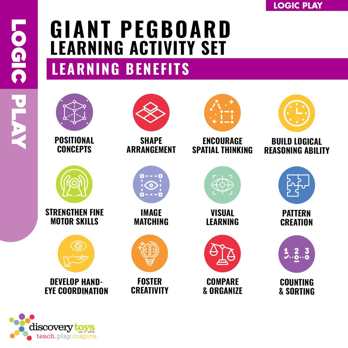 GIANT PEGBOARD Learning Activity Set