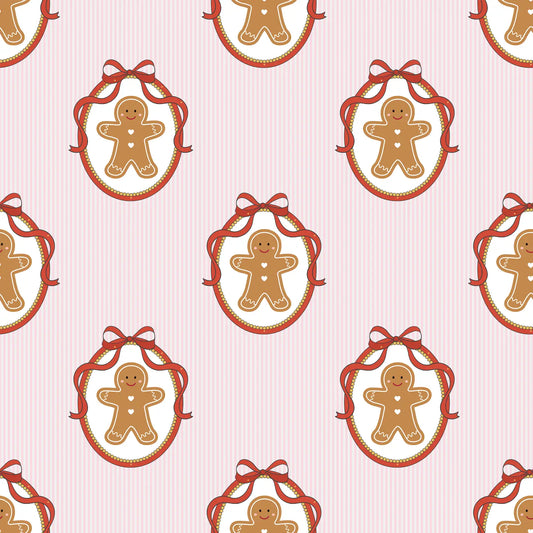 Pink Gingerbread Youth Unisex Button Down Set
