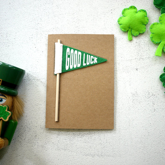 Mini Pennant Greeting Card GOOD LUCK