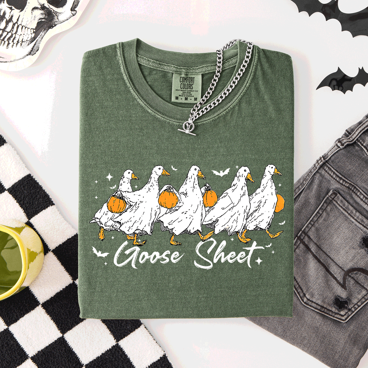 Goose Sheet, Cute, Halloween, Trick or Treat, Comfort Colors T-Shirt