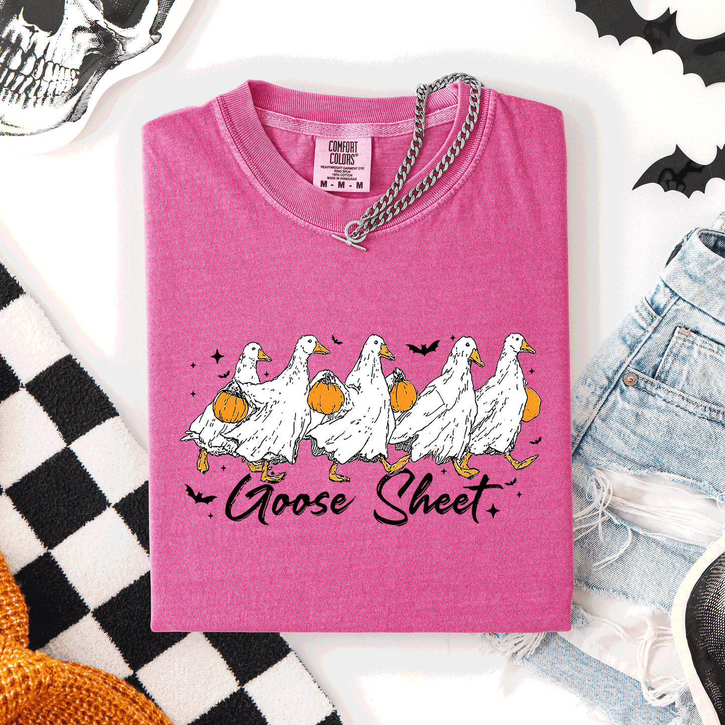Goose Sheet, Cute, Halloween, Trick or Treat, Comfort Colors T-Shirt