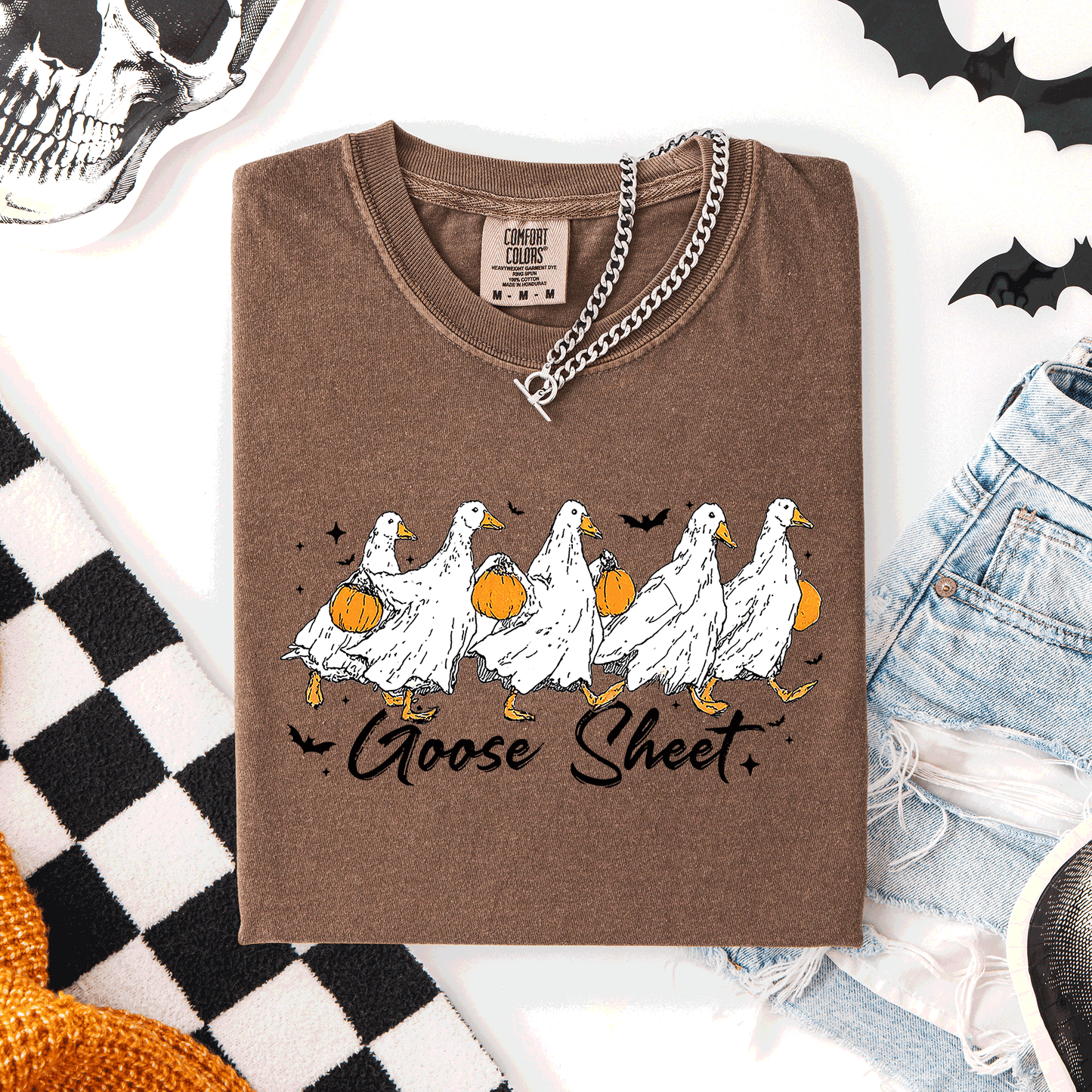 Goose Sheet, Cute, Halloween, Trick or Treat, Comfort Colors T-Shirt