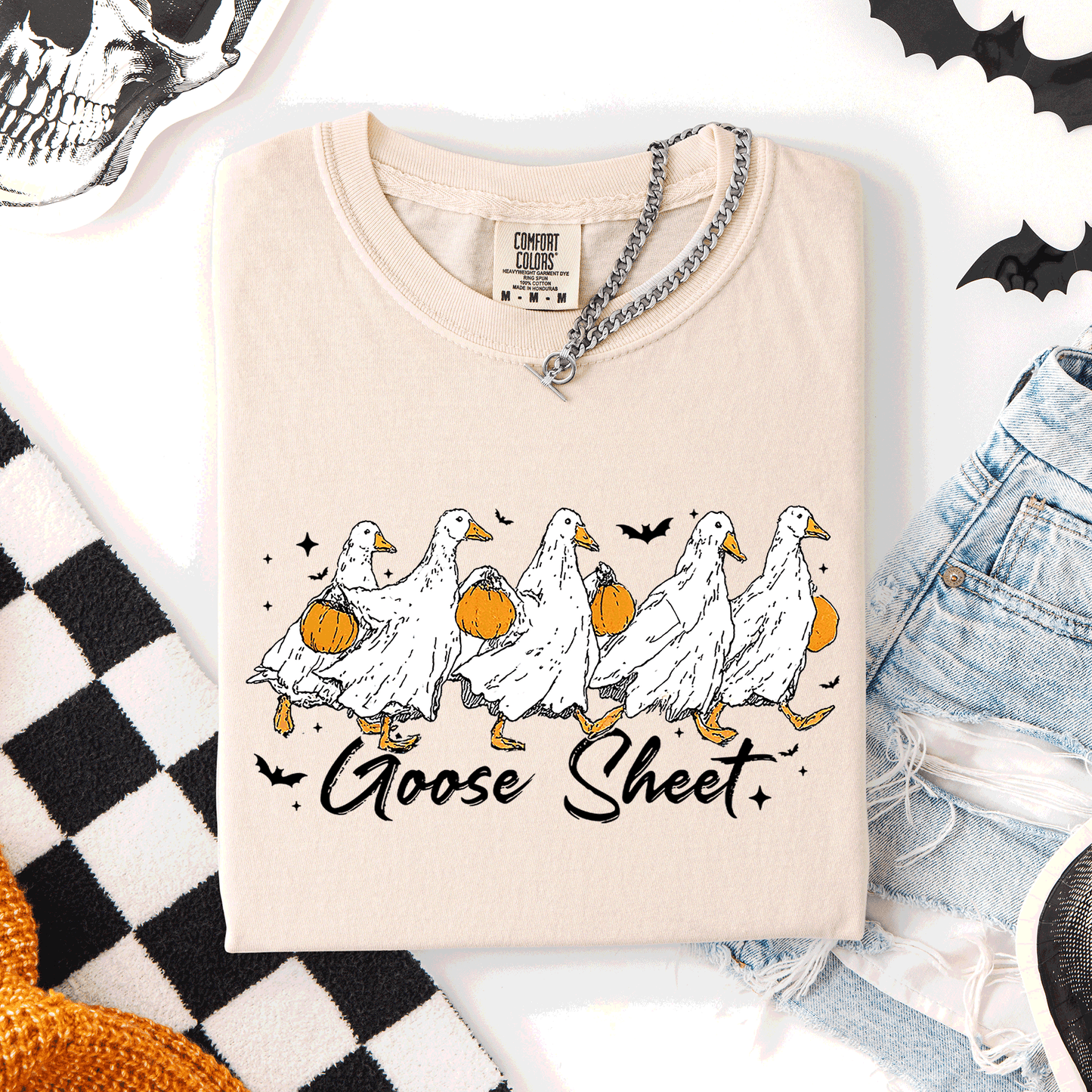Goose Sheet, Cute, Halloween, Trick or Treat, Comfort Colors T-Shirt