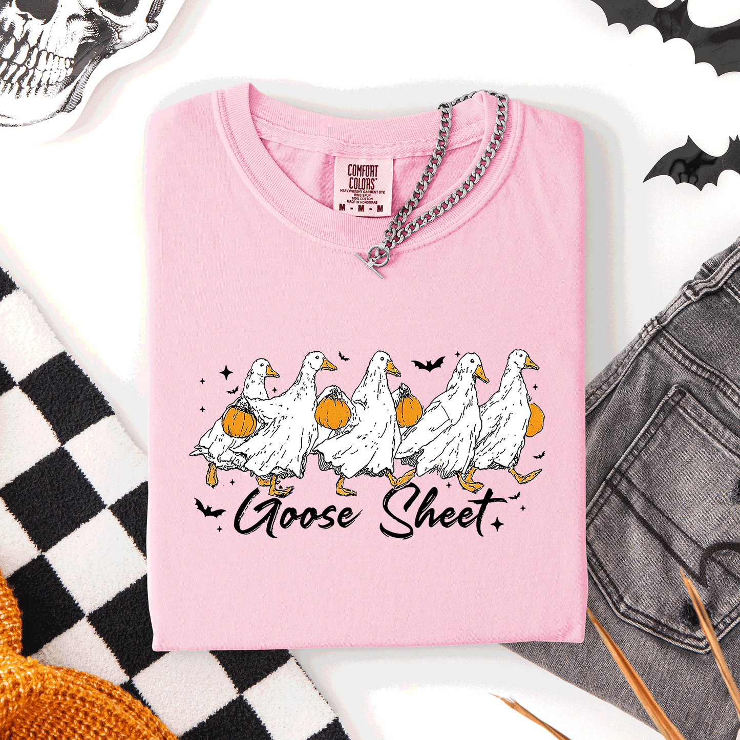 Goose Sheet, Cute, Halloween, Trick or Treat, Comfort Colors T-Shirt