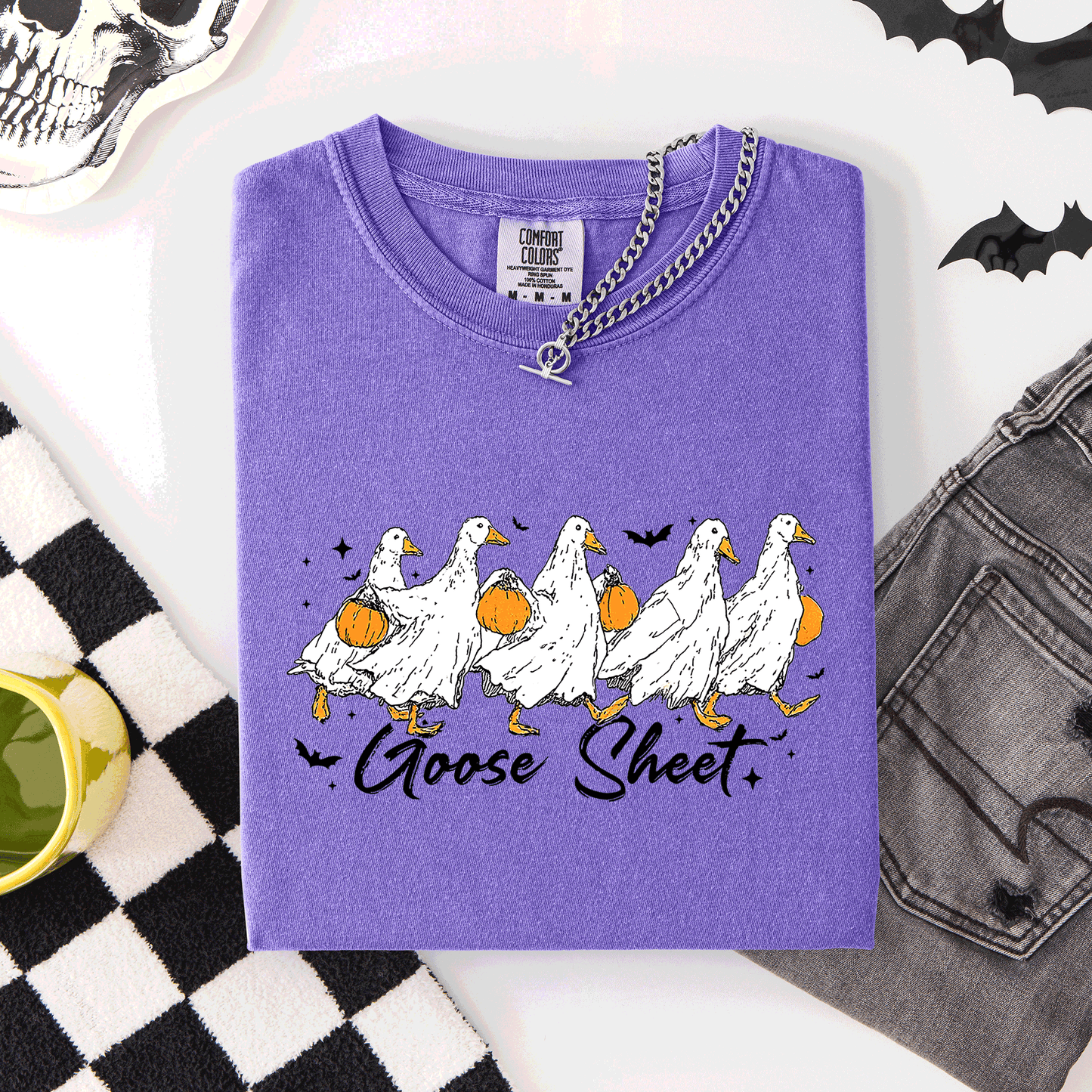 Goose Sheet, Cute, Halloween, Trick or Treat, Comfort Colors T-Shirt