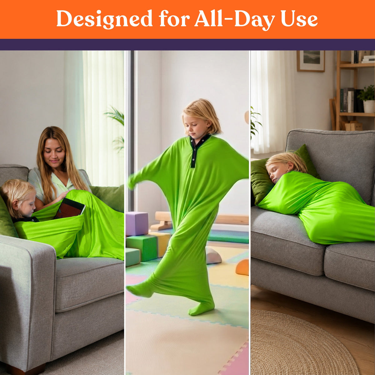 Sensory Stretchy Body Sock - New Snap Closure