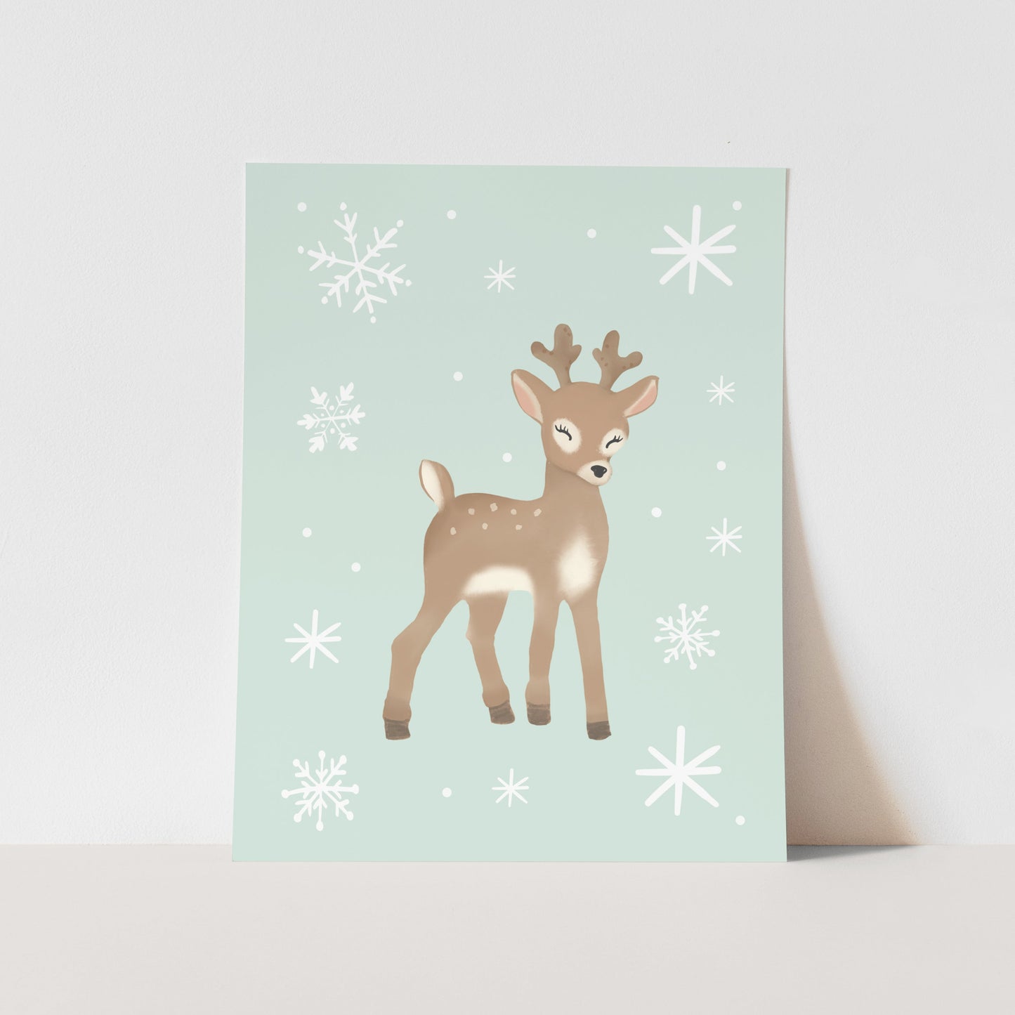 {Green} Reindeer Art Print
