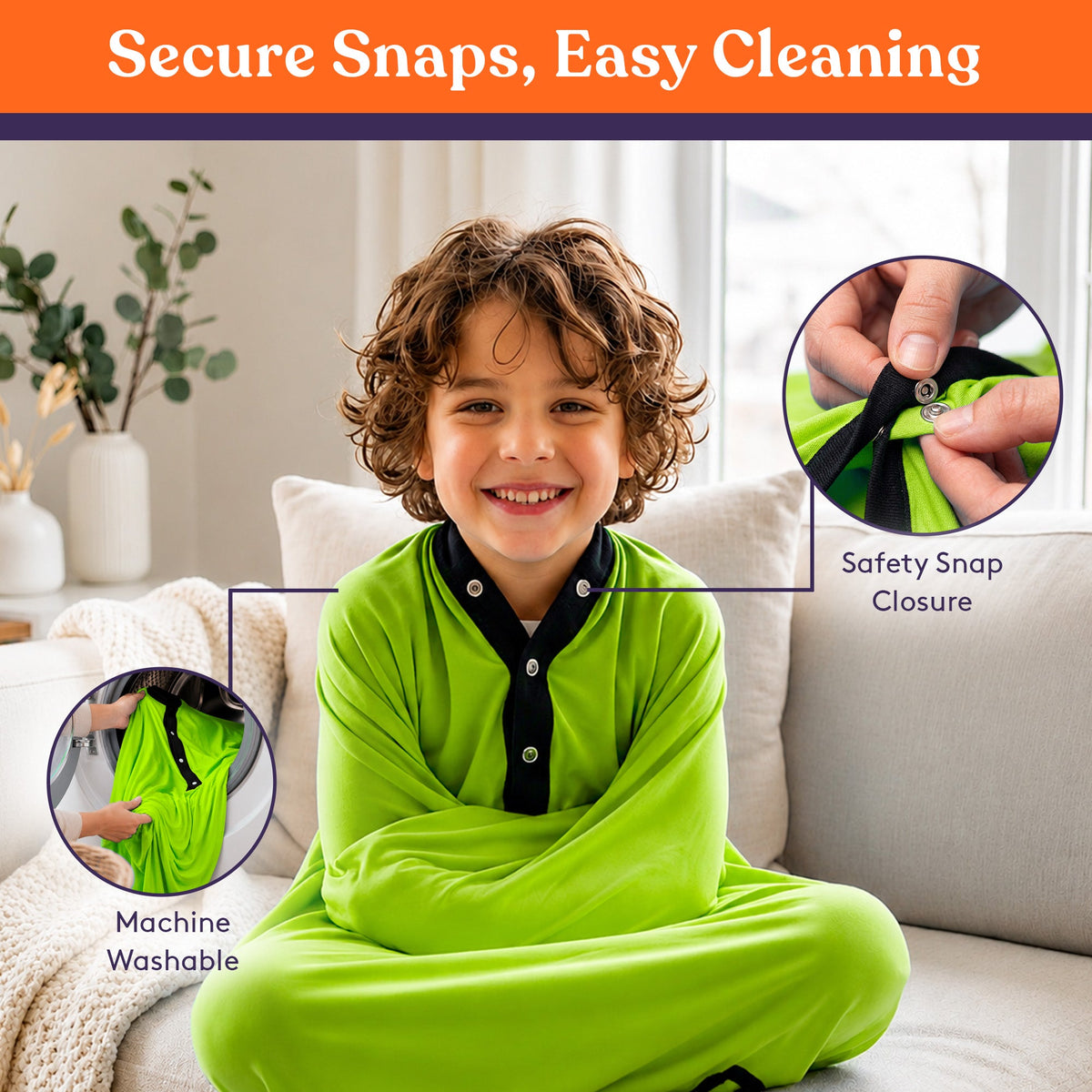 Sensory Stretchy Body Sock - New Snap Closure