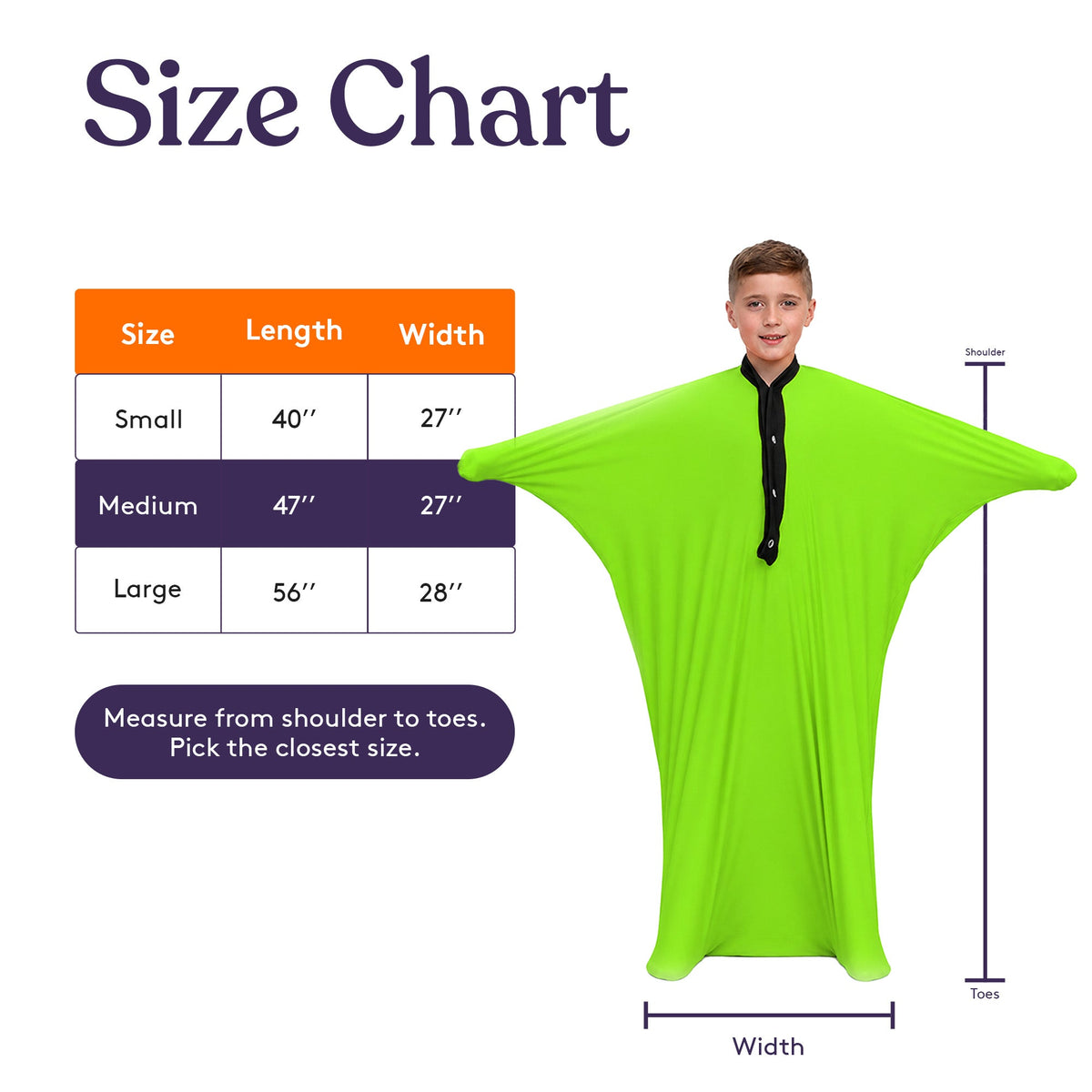 Sensory Stretchy Body Sock - New Snap Closure