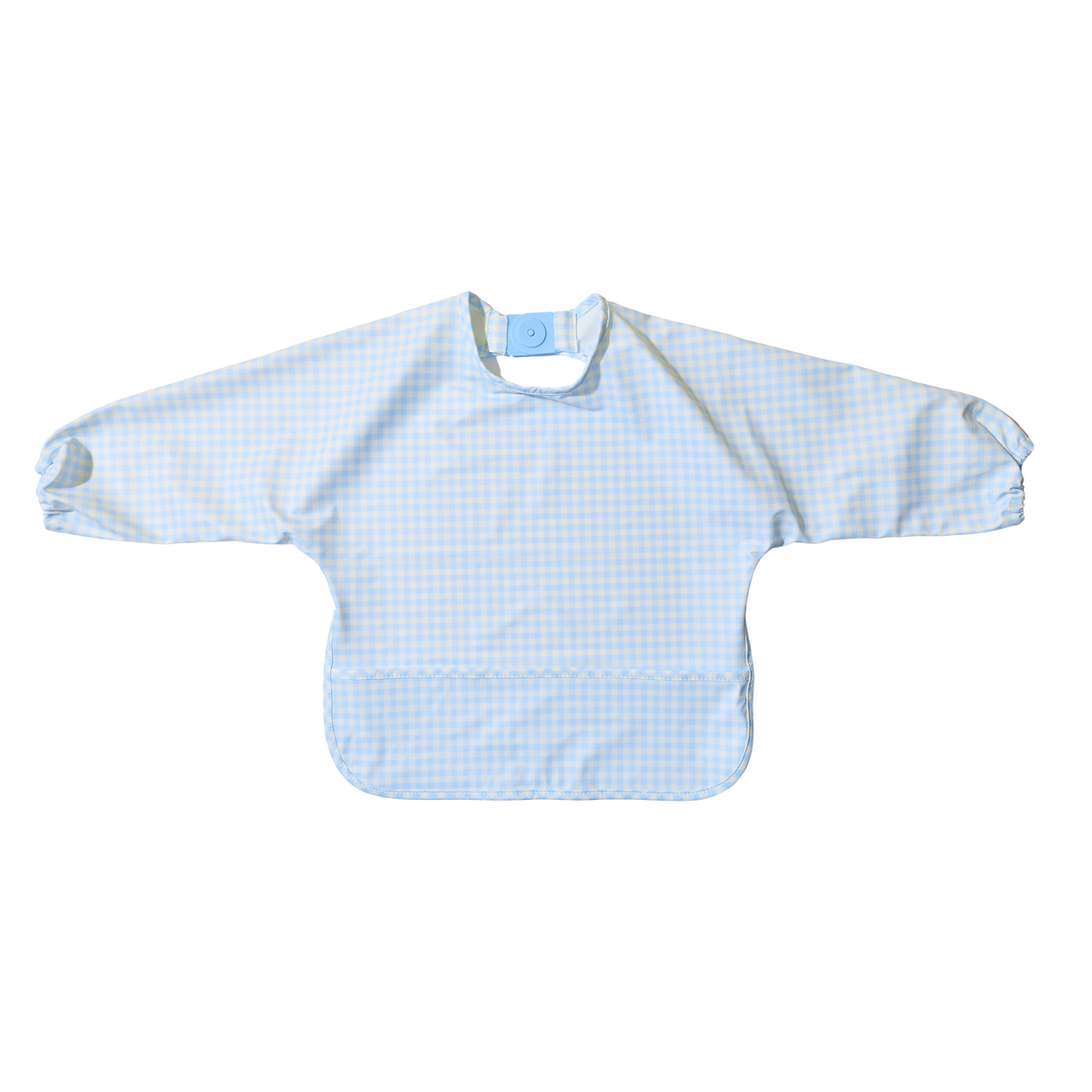 Magnetic Long Sleeve Bib - Cloud Check