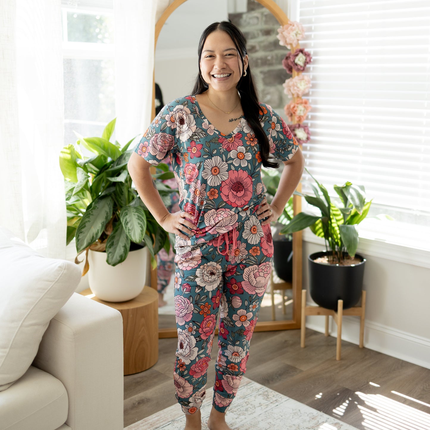 Blooming Grace Women's 2pc Jogger Pajamas