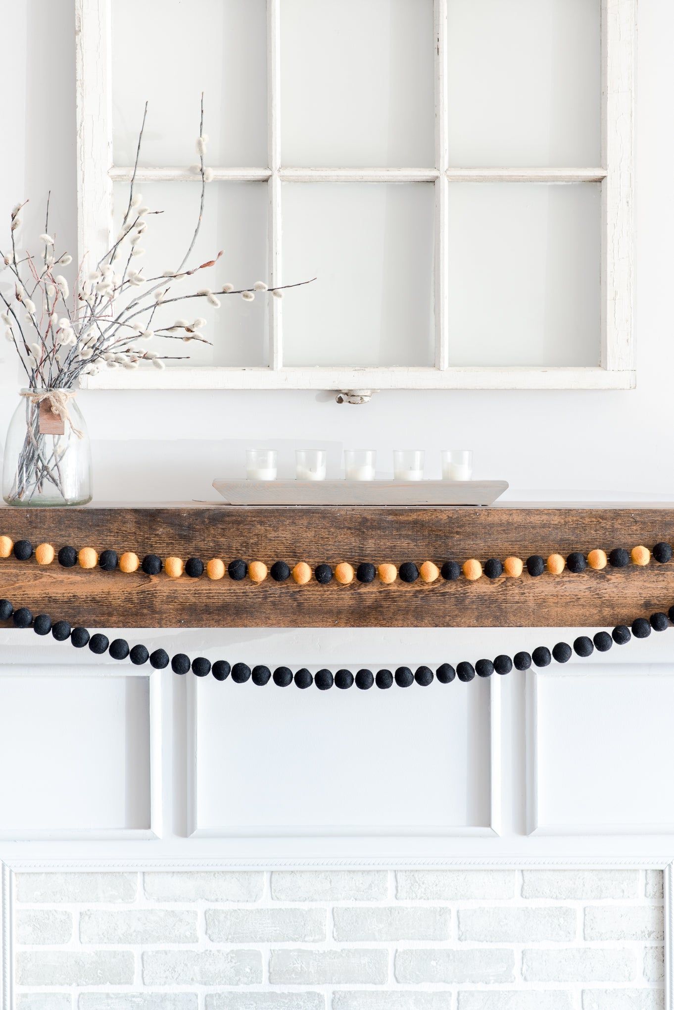 Orange & Black Ball Garland