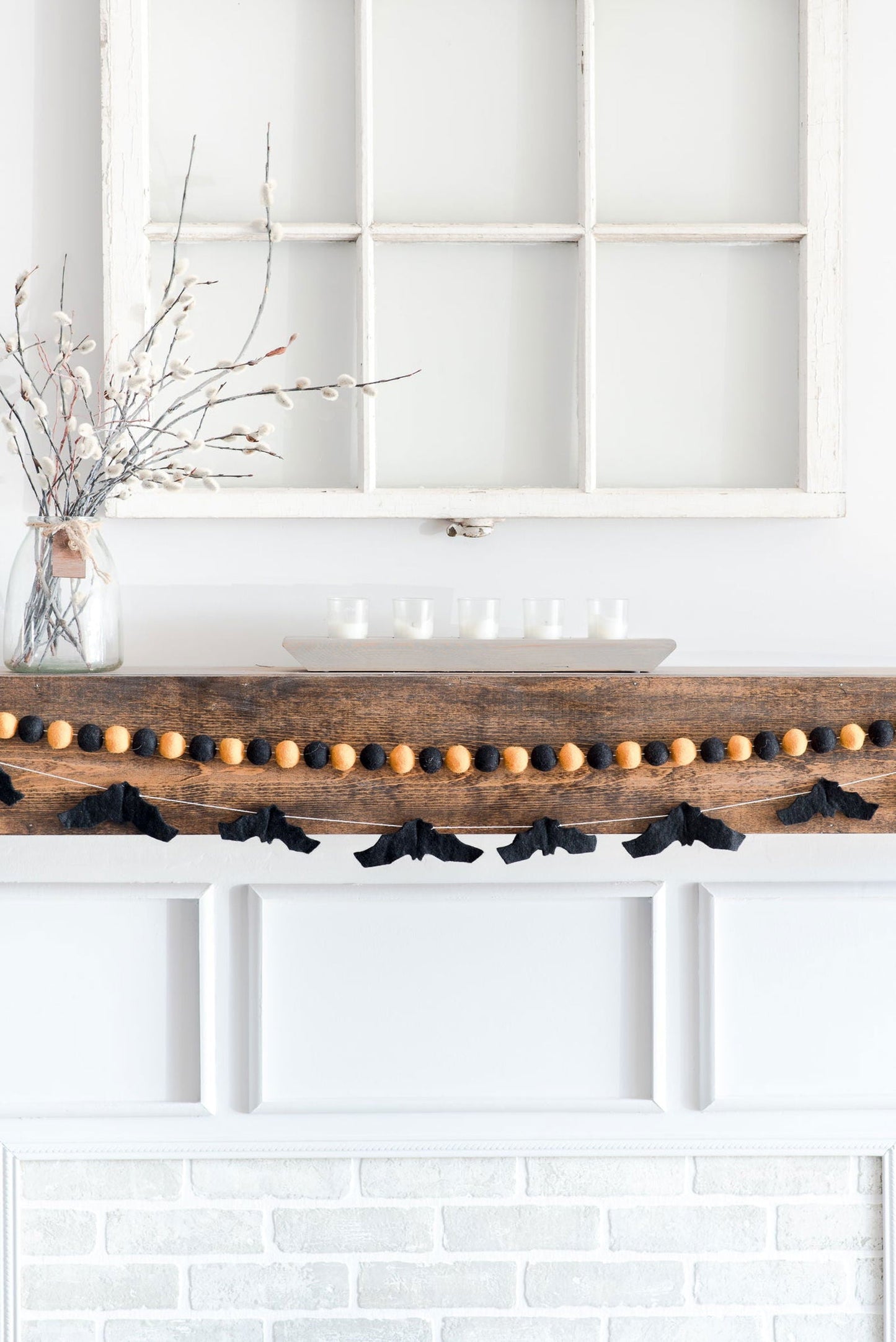 Orange & Black Ball Garland