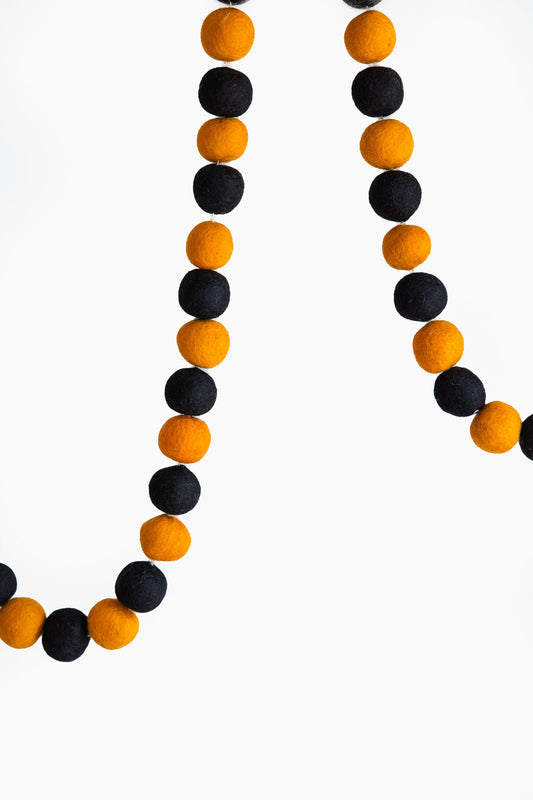 Orange & Black Ball Garland