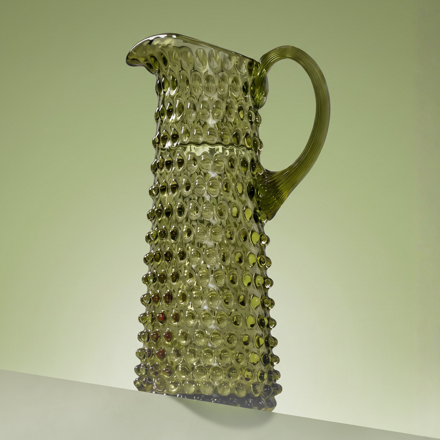 Hobnail Jug - Tall - Moss Green