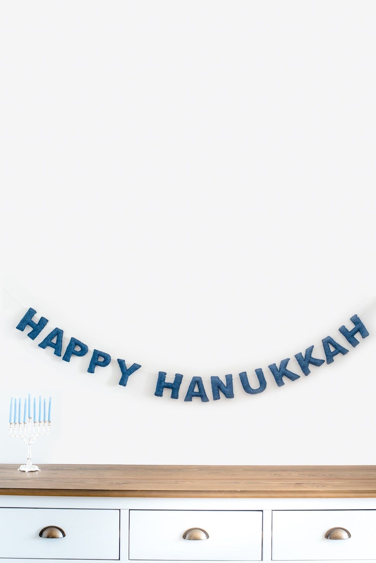 Happy Hanukkah Banner (Navy)