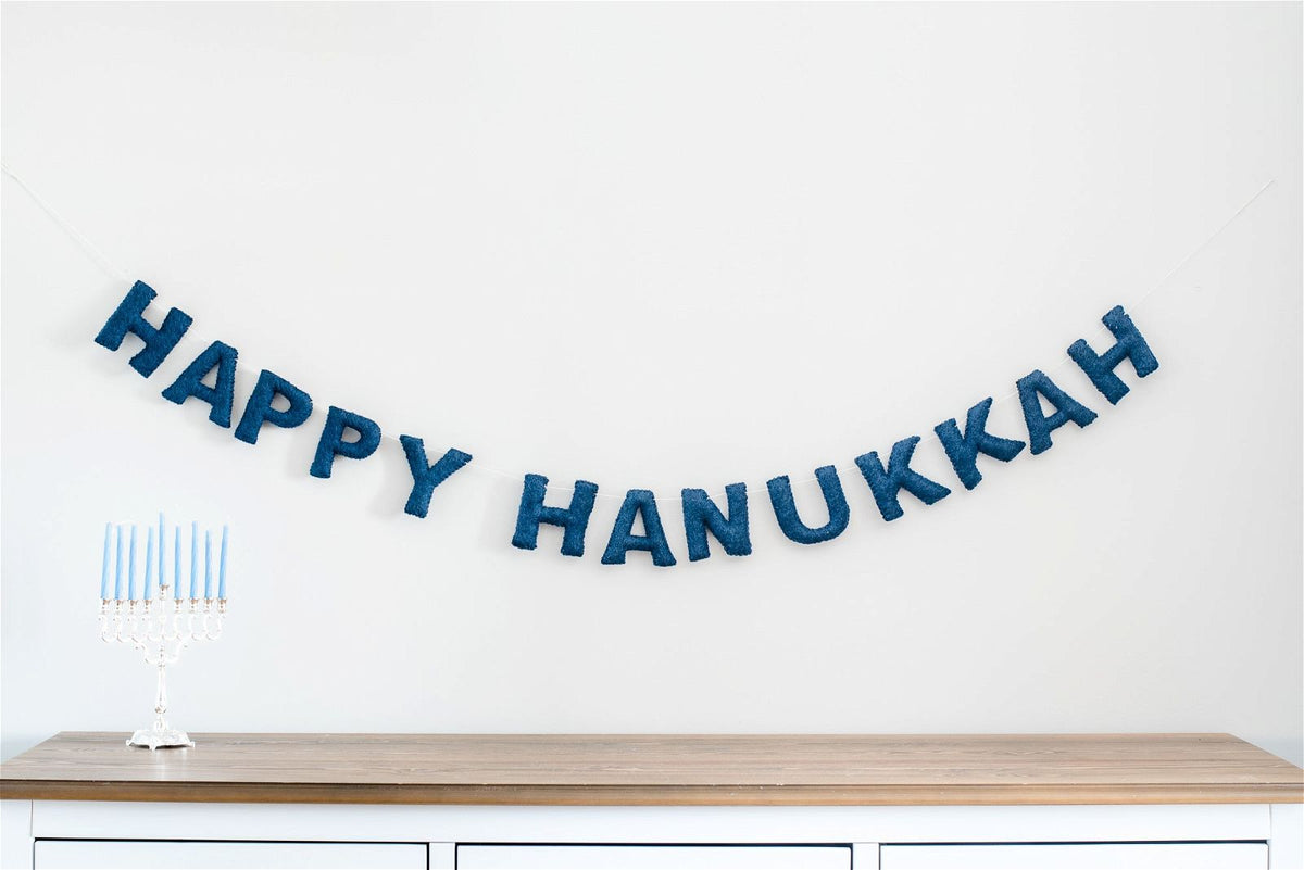 Happy Hanukkah Banner (Navy)