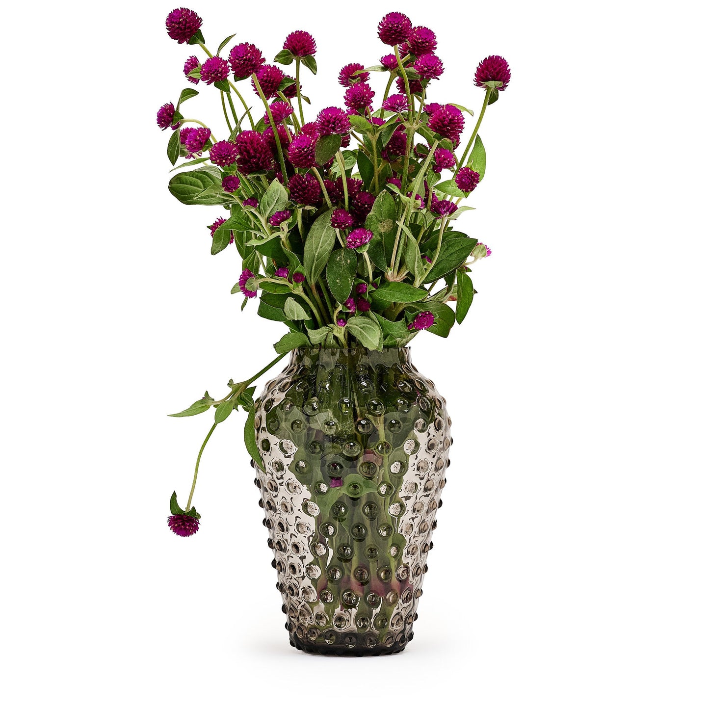 Hobnail Vase - Barrel - Smokey Amaro
