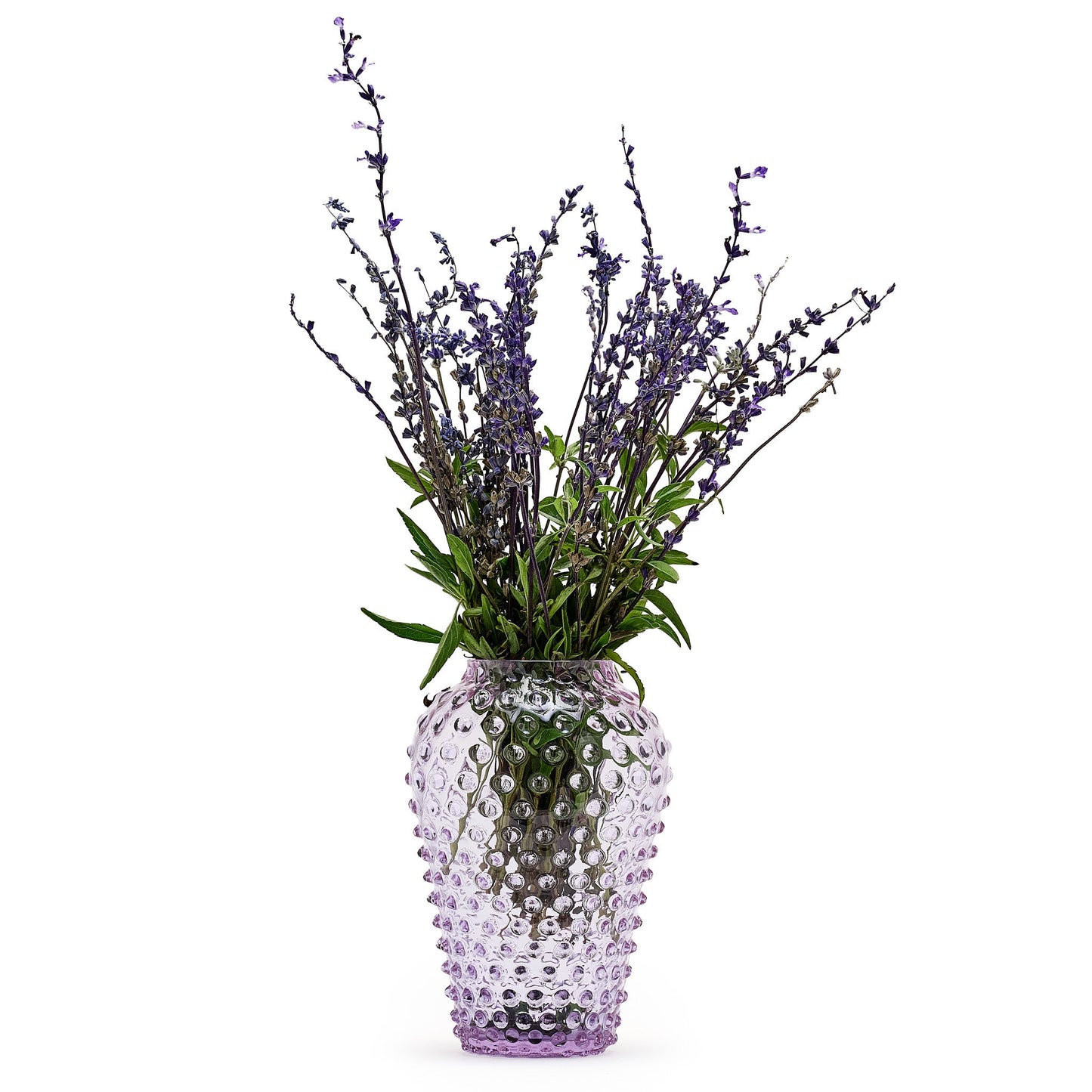 Hobnail Vase - Barrel - Lilac Bloom