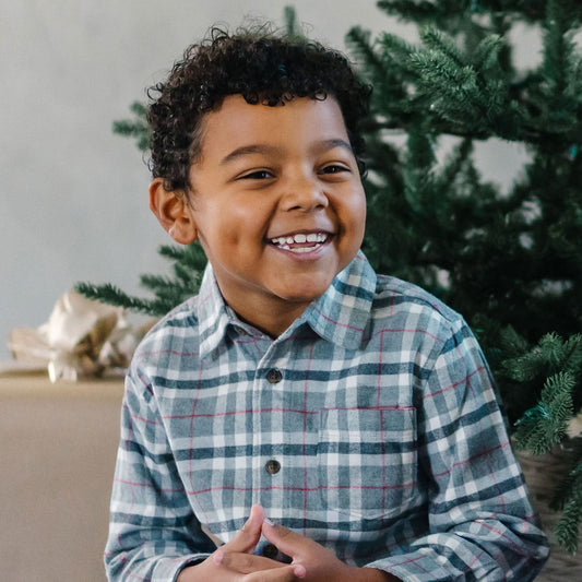 Organic Flannel Shirt with Elbow Patches - Baby