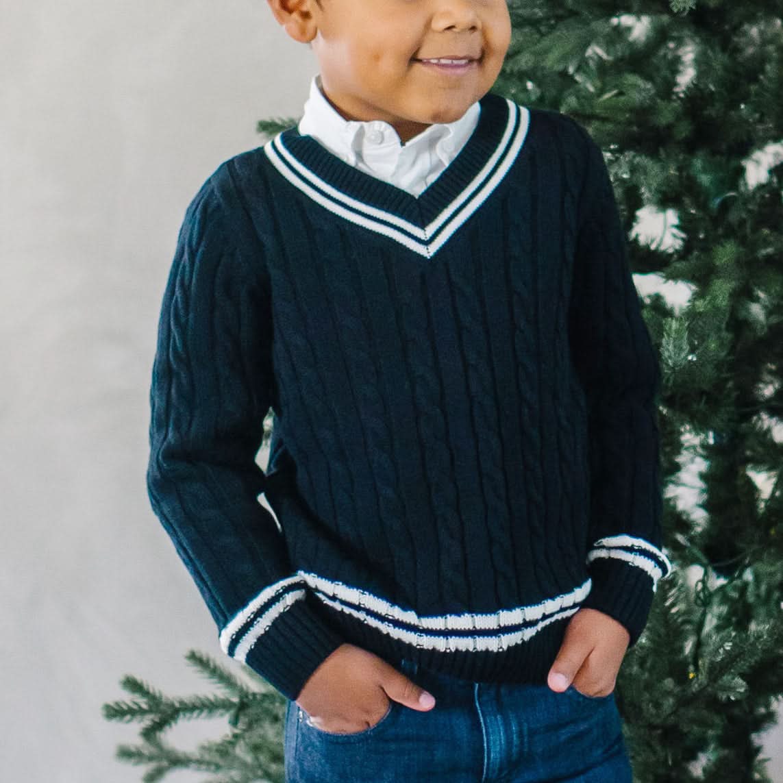 V-Neck Cricket Sweater - Baby