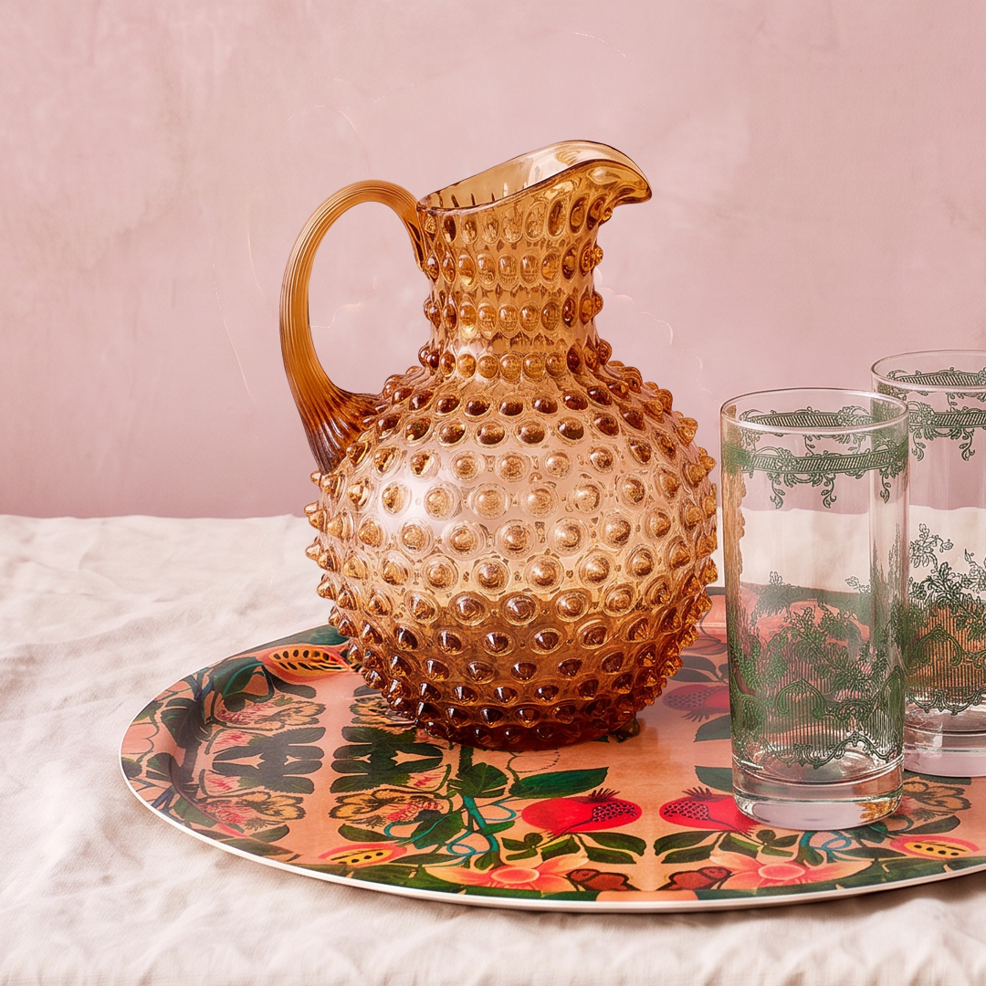 Hobnail Jug - Large - Honey Gold