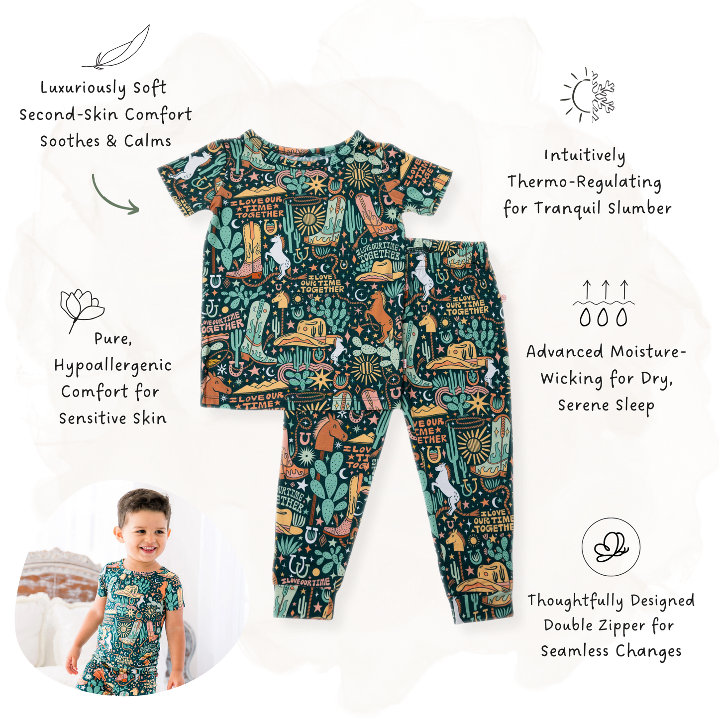 The Second-Skin 2-Piece Short Sleeve Pajama | Wild West
