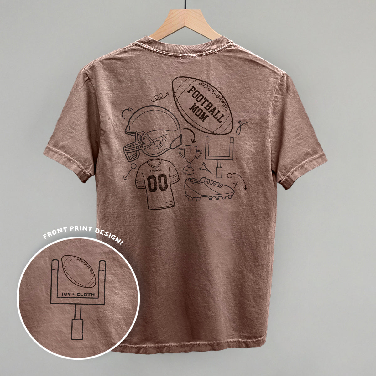 Football Mom Doodle (Back Print) - made to order