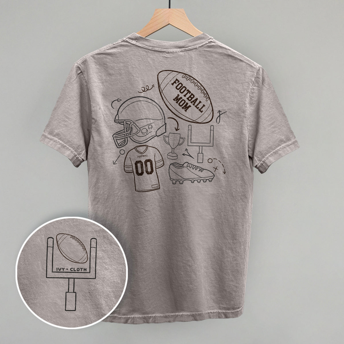 Football Mom Doodle (Back Print) - made to order